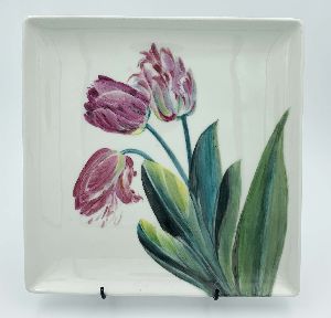 Hand painted square platter