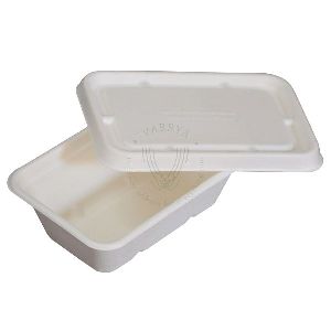 Biodegradable Bagasse Meal Box 650ml Container with Lid - VARSYA