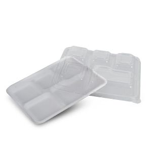 5 Compartment Bagasse Tray with Lid