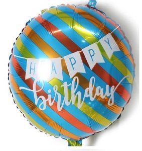HIPPITY HOP HAPPY BIRTHDAY BUNTING SCRIPT ROUND ( 18 INCH ) FOIL BALLOON FOR DECORATION (PACK OF 1)