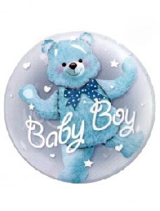 HIPPITY HOP TEDDY BABY BOY PRINTED FOIL BALLOON ( 24 INCH ) - BLUE