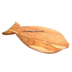 FISH STYLE CUTTING BOARD FOR KITCHEN NATURAL WOOD CHOPPING BOARD