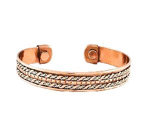 PURE COPPER BRACELET WITH TWO MAGNETS AND WITH BRASS AND SILVER CREATIVITY