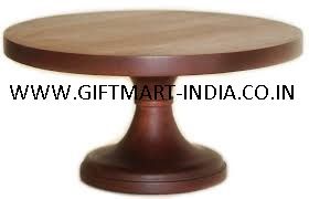 ROUND SHAPE NATURAL WOODEN CAK STAND