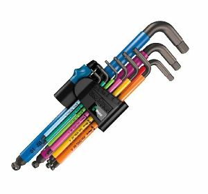 Wera 950/9 Hex-Plus Multicolour HF 1 L-key set, metric, BlackLaser, with holding function