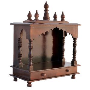 Wooden Temple With 2 Drawer