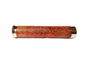 A.A.Nauticals Vintage Nautical Maritime Brass Kaleidoscope( Flat Cylinder, Gift Item, 7 Inch) (Orange Leather)