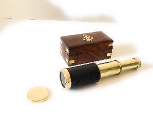 Brass Telescope 6&amp;quot; inch With Solid Wooden Box
