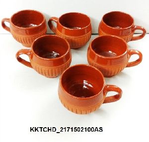 Clay Tea Cup  Inner Ceramic Set of 6