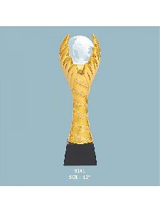Golden Crystal Resin trophy with Globe (Single Size)