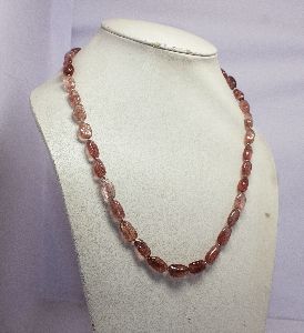 Strawberry Pink Moonstone necklace