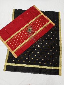 CHANDERI Saree Handloom Dares's materials  cotton silk