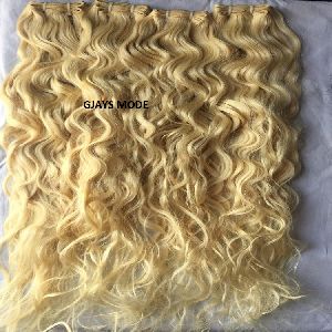 Blonde Curly Human Hair Extensions