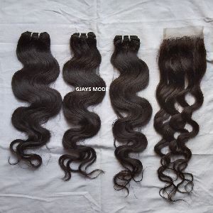 Body wave bundle with matching closure 4x4