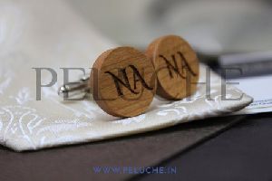 Engraved Wooden Cufflinks