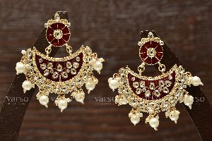 Drop Earring with Pearl and Kundan