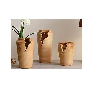 HOME DECORATIVE ITEM WOODEN FLOWERS POT USE FOR HOME HOTEL AND RESTAURANT
