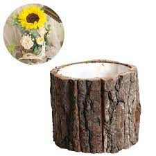 NEW STYLE WOODEN BARK HOME DECORATIVE WOODEN BARK FLOWERS POT HANDMADE PRODUCT USE FOR HOME DECORATI