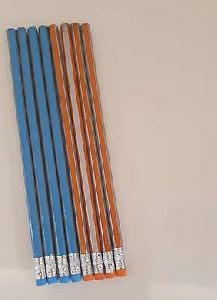 Rubber Tipped Silver Stripes Wooden Pencil
