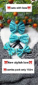 Hair bow and hair clips combo set