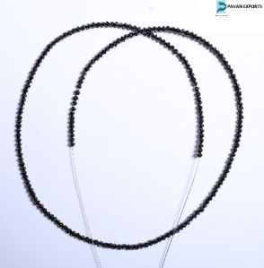 Stone Strand For Jewelry Making Black Diamond Roundel Faceted Beads Loose Diamonds