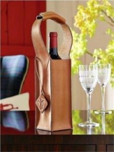 CARA BROWN  LEATHER BOTTLE HOLDER- ANGIE'S INDI