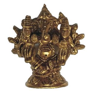 S9031-19 - Wish Fullfilling Sidhi Budhi Ganapathi Idol Brass Ganesh Tantra 3inch 246grams