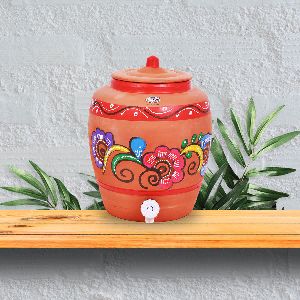 6.5 Litres Clay Red Water Pot