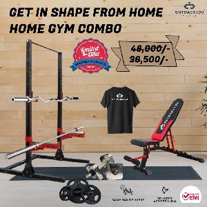 Home Gym Equipment - Squat Stand, Multipurpose Exercise Bench, Weight Plates, Dumbbells