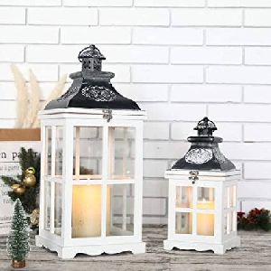 Mdf lantern with steel top