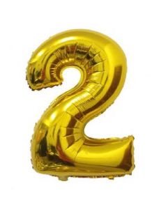 Hippity Hop Number Foil Balloon Gold 16 Inch Number 2 Pack Of 1