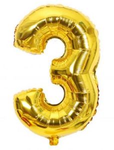 Hippity Hop Number Foil Balloon Gold 16 Inch Pack Of 1