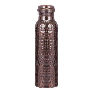 Antique Copper Bottle With Hammered Finish