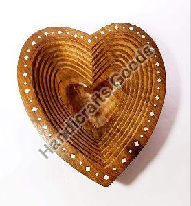 Wooden Heart Shape Folding Basket