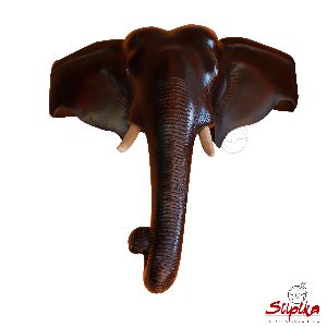 Wooden Elephant Head