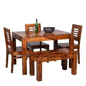 Sheesham Wooden Dining Table Set
