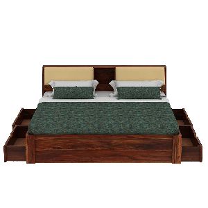 Wooden Bed with Drawer