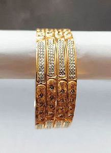 R50004 Gold and Silver Plated Brass Bangles