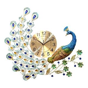 Peacock Design Metal Wall Clock