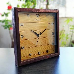 Pine Wood Wall Clock