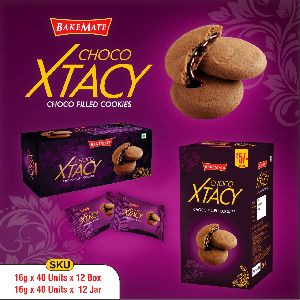 Choco filled cookies filled with the melted chocolated inside the cookies as CHOCO XTACY