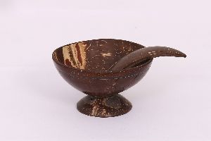 Coconut shell desert bowl with scoop
