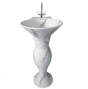 Designer Marble Dolphin Pedestal Wash Basin Set
