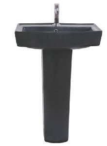 Rustic Black Polo Pedestal Wash Basin Set