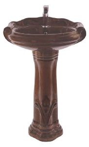 Rustic Coffee Brown Mini Sterling Pedestal Wash Basin Set