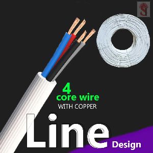 4 Core Line Design White Color Data Cable Wire