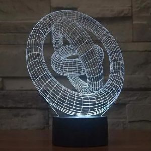 3d rings acrylic lamp
