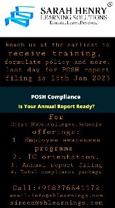 POSH TRAINING for Orgs,corp ,colleges schools & NGOss