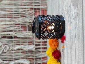 diwali decoration metal perforated candle holder