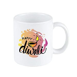 glamouroui happy diwali printed ceramic mug